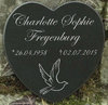 Gedenkstein Grabplatte Gravur Herz Taube Marmor