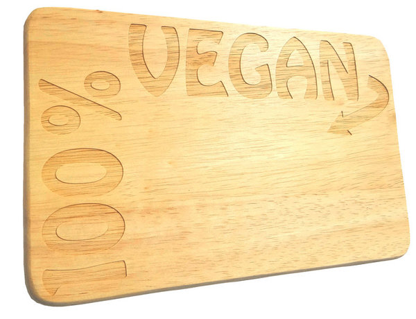 Frühstücksbrett 100% vegan Gravur Holz Gummibaum