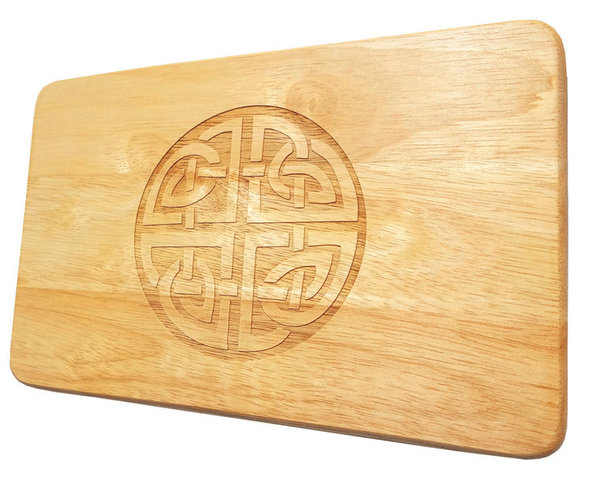Brotbrett Keltischer Knoten Gravur Holz Gummibaum